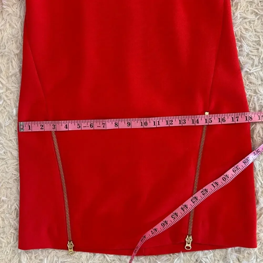 J Crew Women's Sz 00 Red Orange Lined Zipper Accent Shift Dress #0263 - Picture 13 of 13